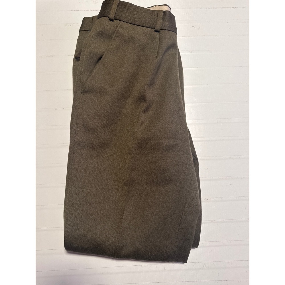 Siroset Trousers Mens 31x29 Olive Green Excellent Pure Virgin Wool Button Fly